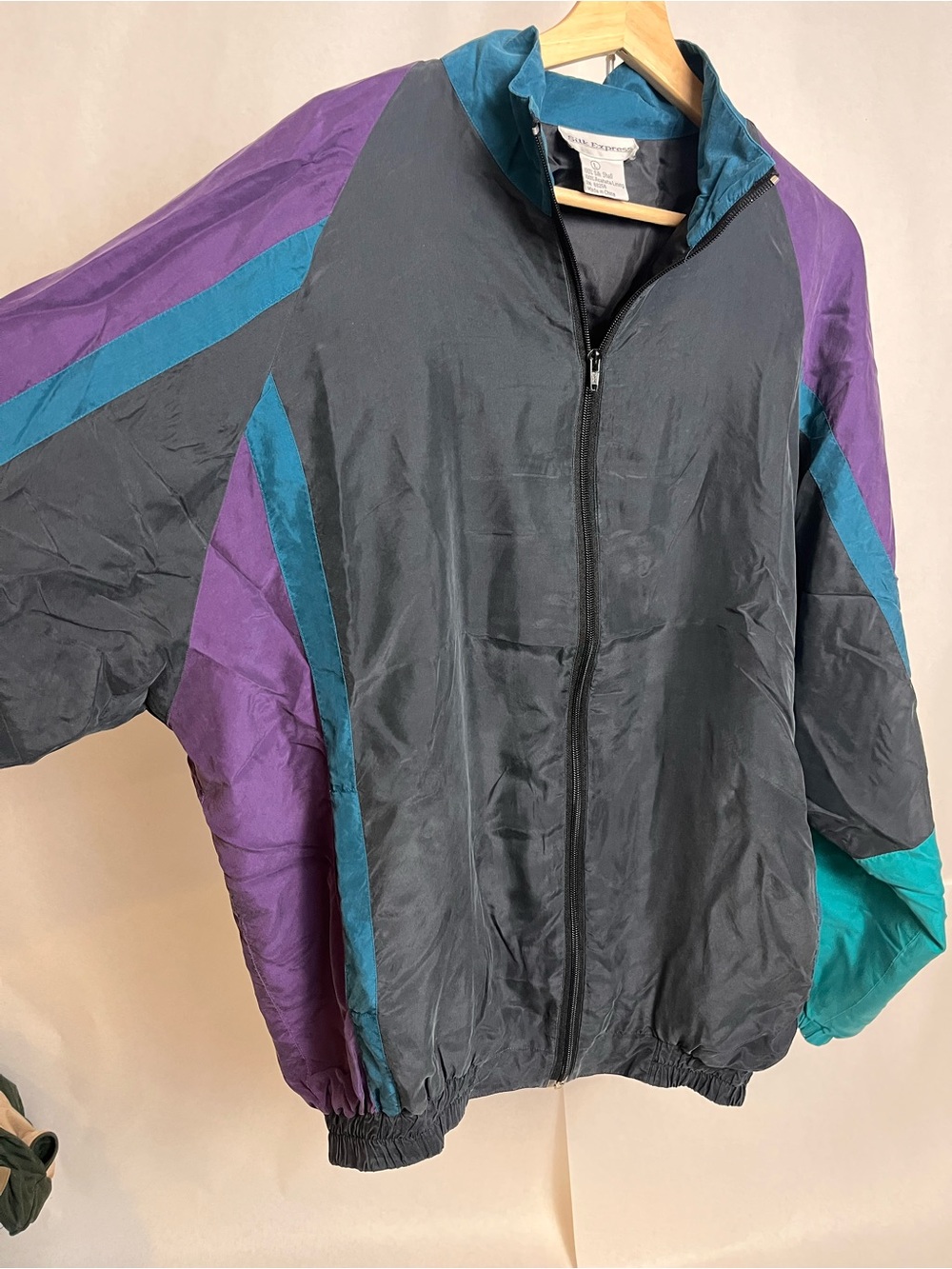 Vintage Men's Colorblock Windbreaker 100% Silk